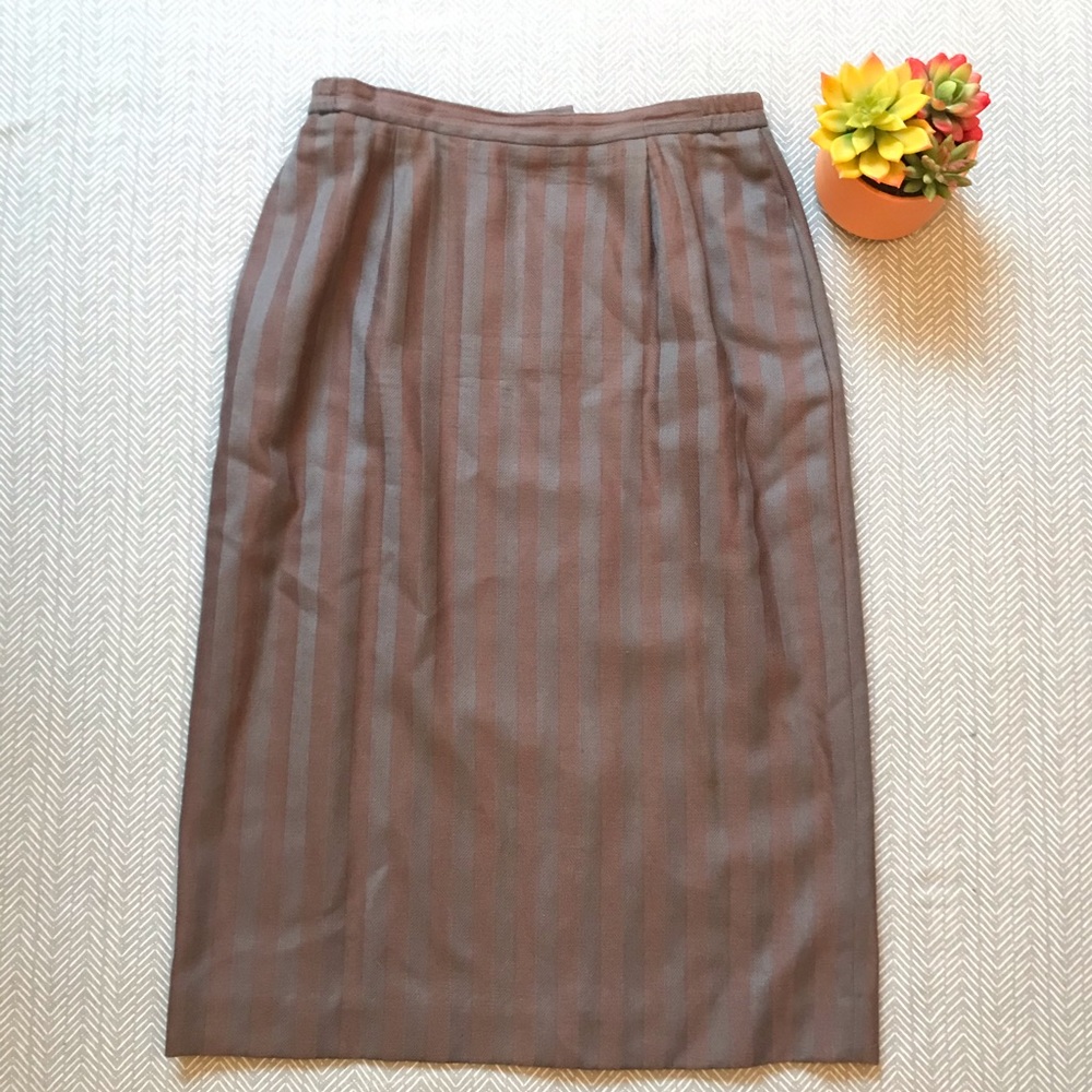 Vintage Striped Pencil Skirt w/ Pockets